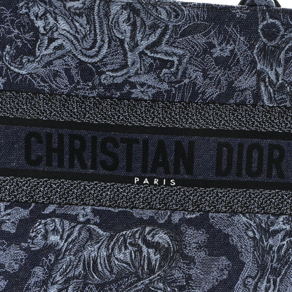 Christian Dior Canvas Embroidered Medium Dioriviera Toile De Jouy Book Tote Blue Black 8 of 10