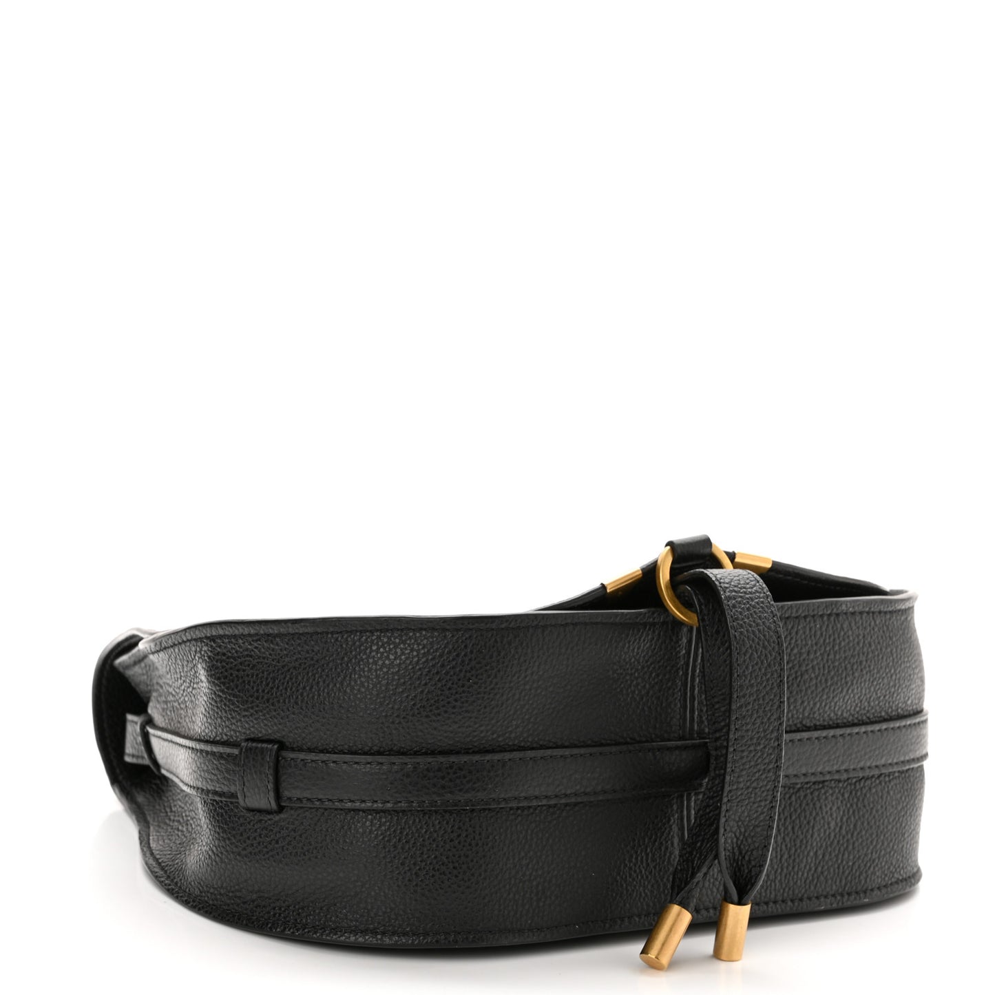 Calfskin Medium Marcie Round Crossbody Bag Black