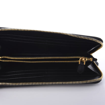 Prada Saffiano Metal Large Zip Around Wallet Black 5 of 7