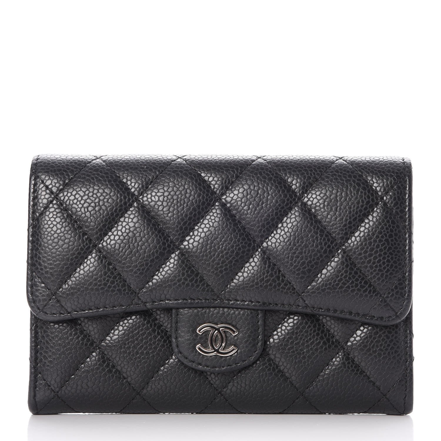 Chanel Caviar Quilted Small Flap Wallet Black 1 of 8