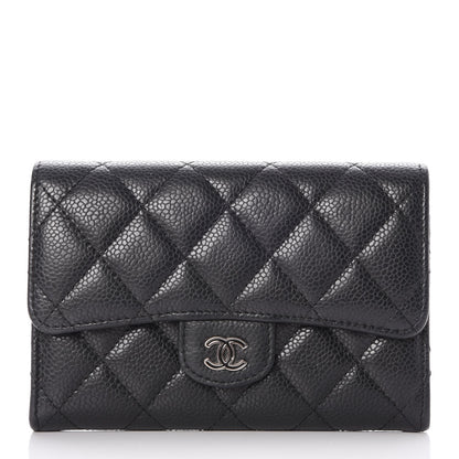 Chanel Caviar Quilted Small Flap Wallet Black 1 of 8