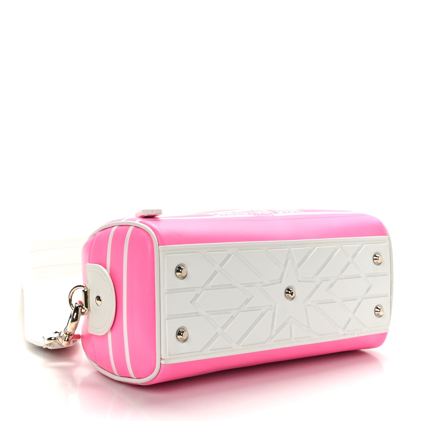 Calfskin Small Dior Vibe Zip Bowling Bag Pink Multicolor