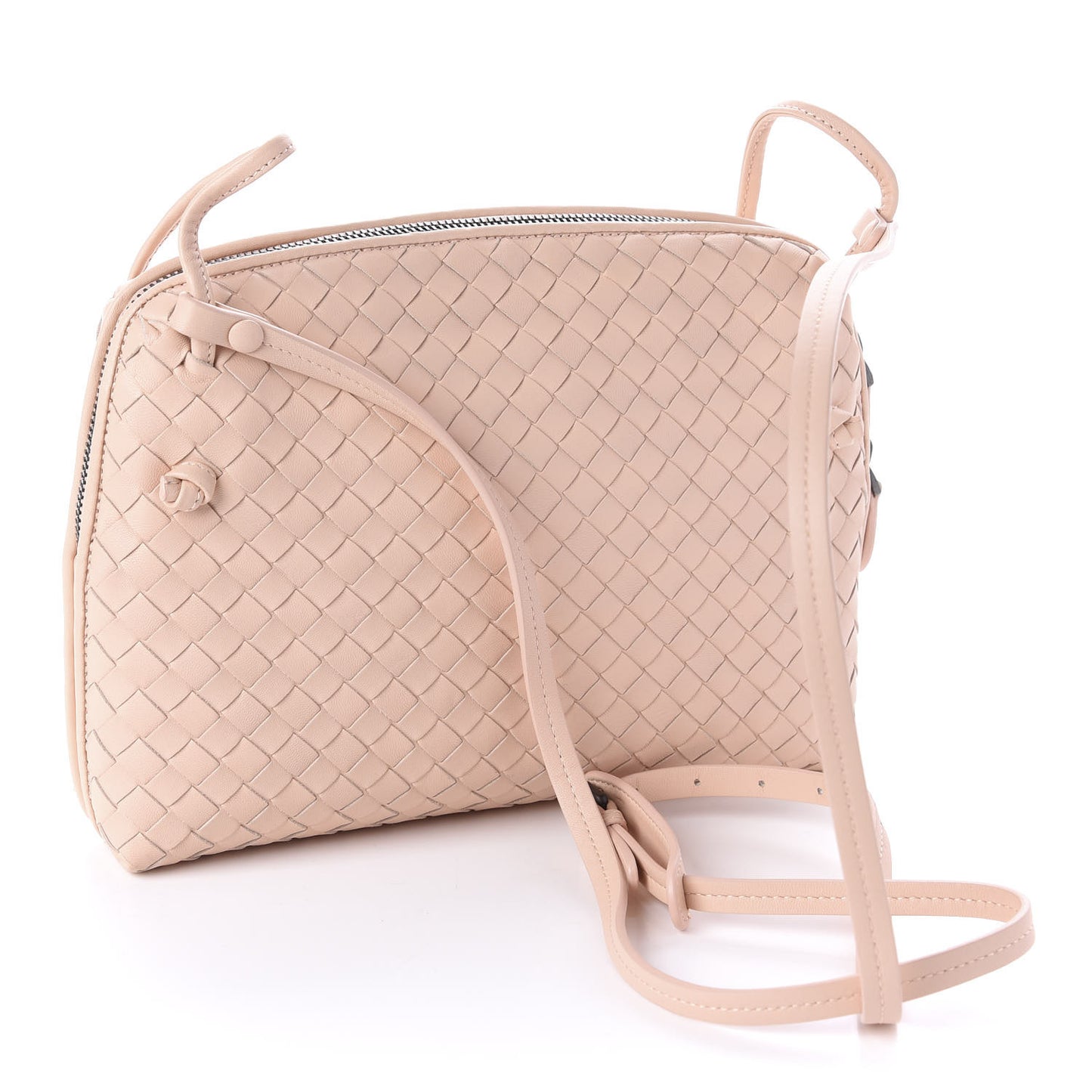 Nappa Intrecciato Nodini Crossbody Messenger Flamingo
