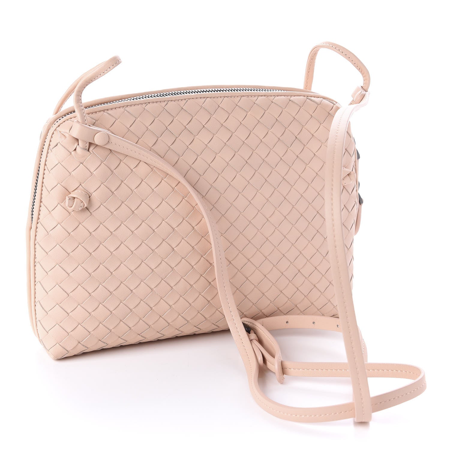 Bottega Veneta Nappa Intrecciato Nodini Crossbody Messenger Flamingo 3 of 9