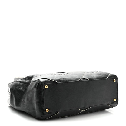 Chanel Caviar CC Stitched Medium Tote Black Black 4 of 10