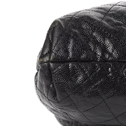 Chanel Distressed Glazed Caviar Quilted Medium Elastic Tote Black 10 of 11