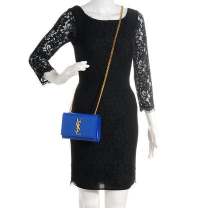 Saint Laurent Grain De Poudre Small Classic Monogram Satchel Royal Blue 2 of 7