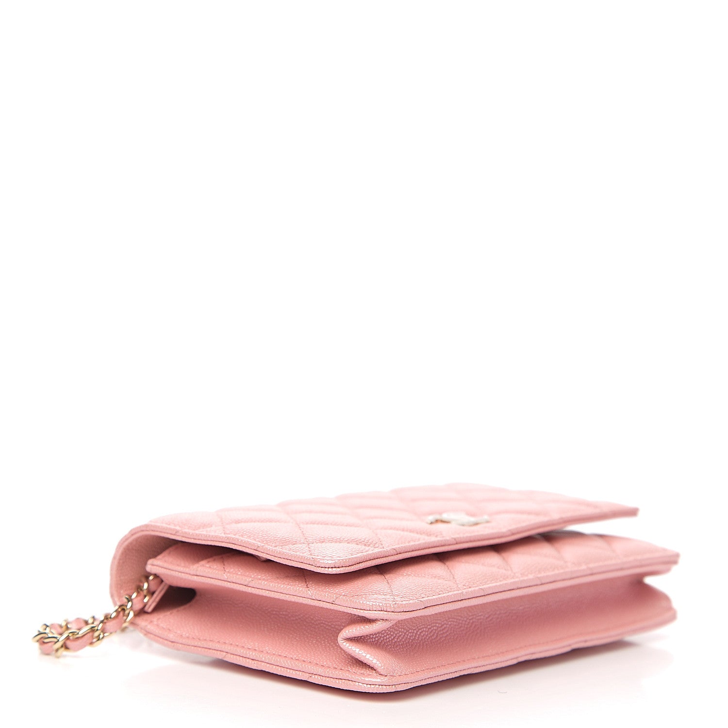 Chanel Iridescent Caviar Quilted Wallet on Chain WOC Pink 3 of 11
