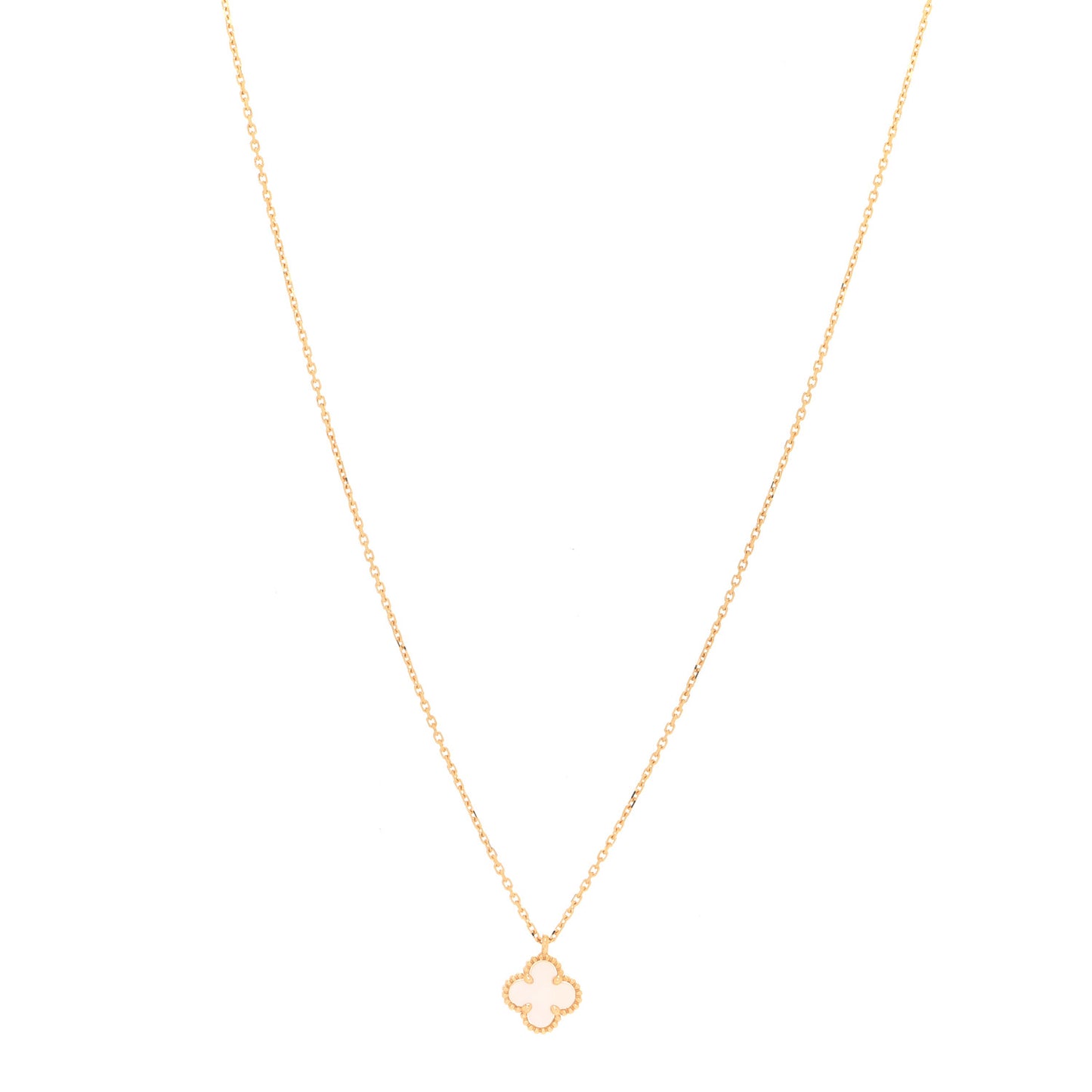 18K Yellow Gold Mother of Pearl Sweet Alhambra Pendant Necklace