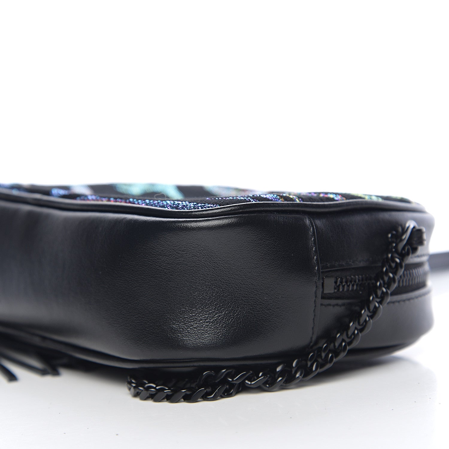Saint Laurent Calfskin Tiger Burnout Monogram Lou Camera Bag Black Multicolor 8 of 10