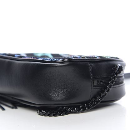 Saint Laurent Calfskin Tiger Burnout Monogram Lou Camera Bag Black Multicolor 8 of 10