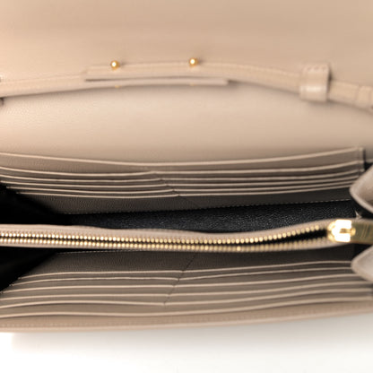 Saint Laurent Grain De Poudre Monogram Chain Wallet Dark Beige 4 of 6