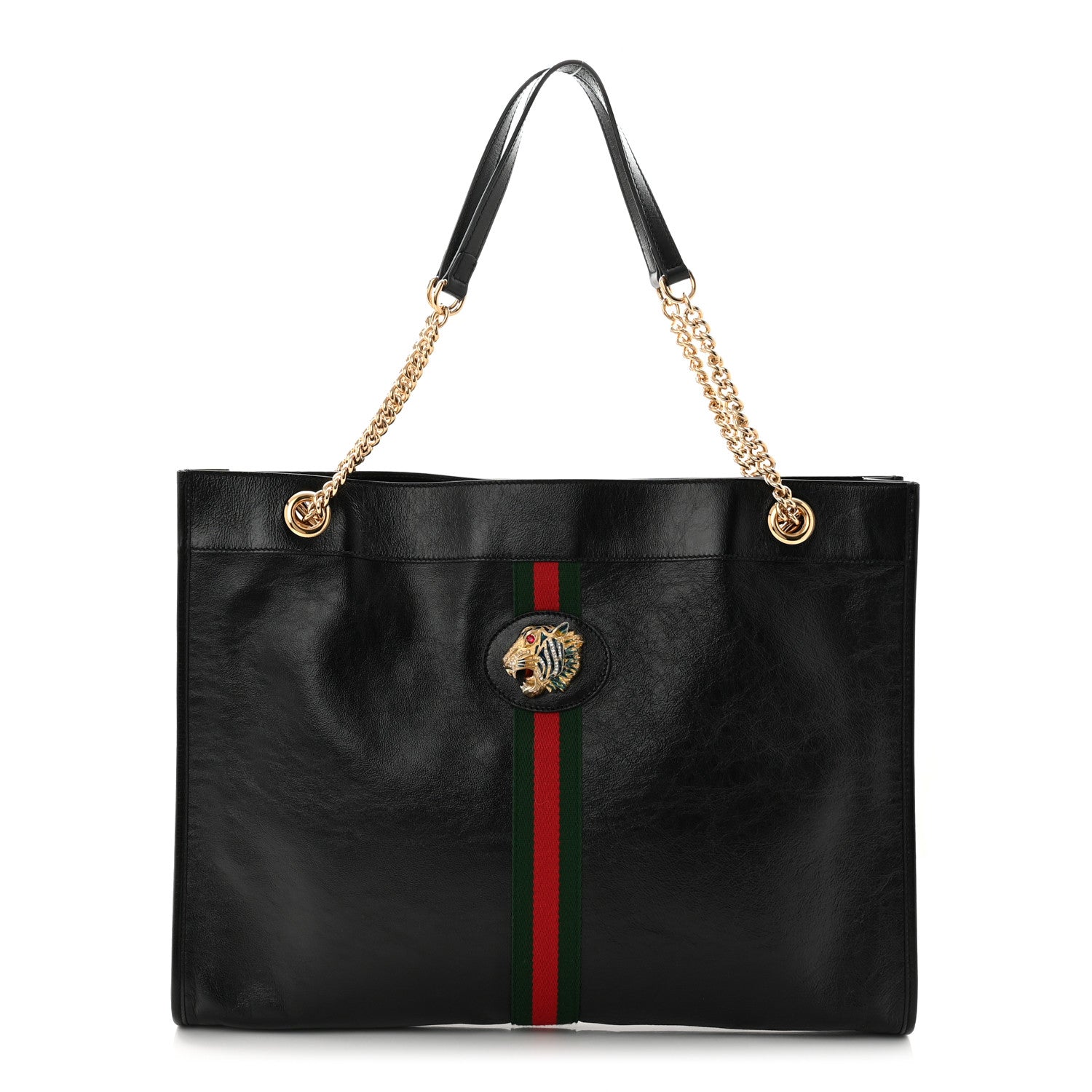 Gucci Calfskin Large Rajah Chain Tote Black 1 of 11