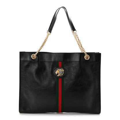 Gucci Calfskin Large Rajah Chain Tote Black 1 of 11