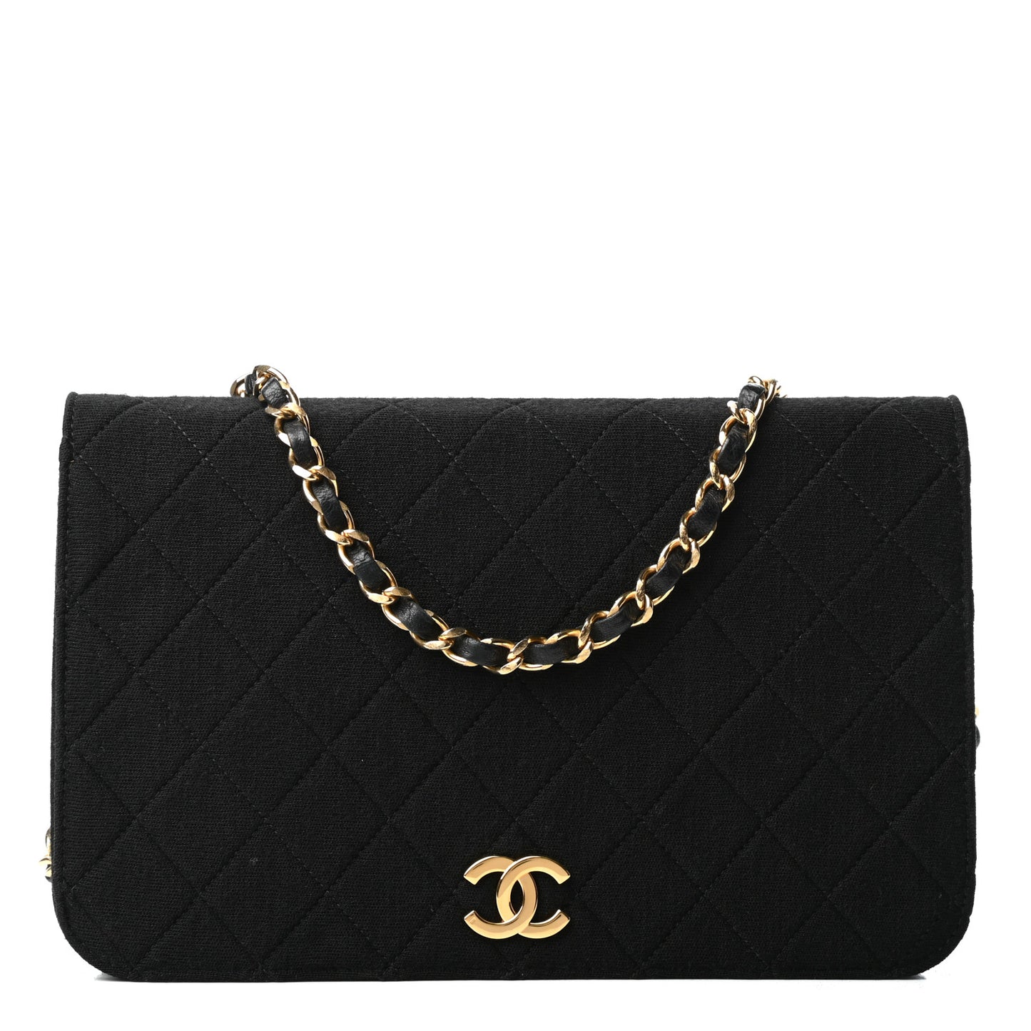 Jersey Quilted Wallet On Chain WOC Black