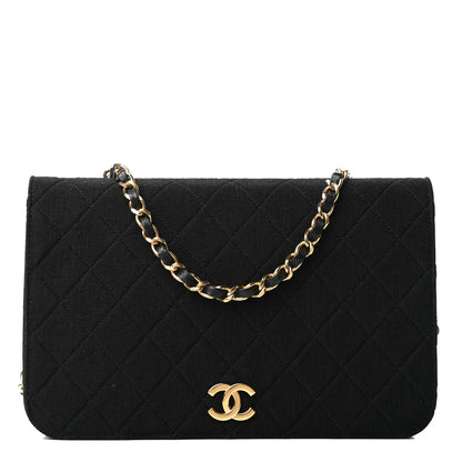 Chanel Jersey Quilted Wallet On Chain WOC Black 1 of 11