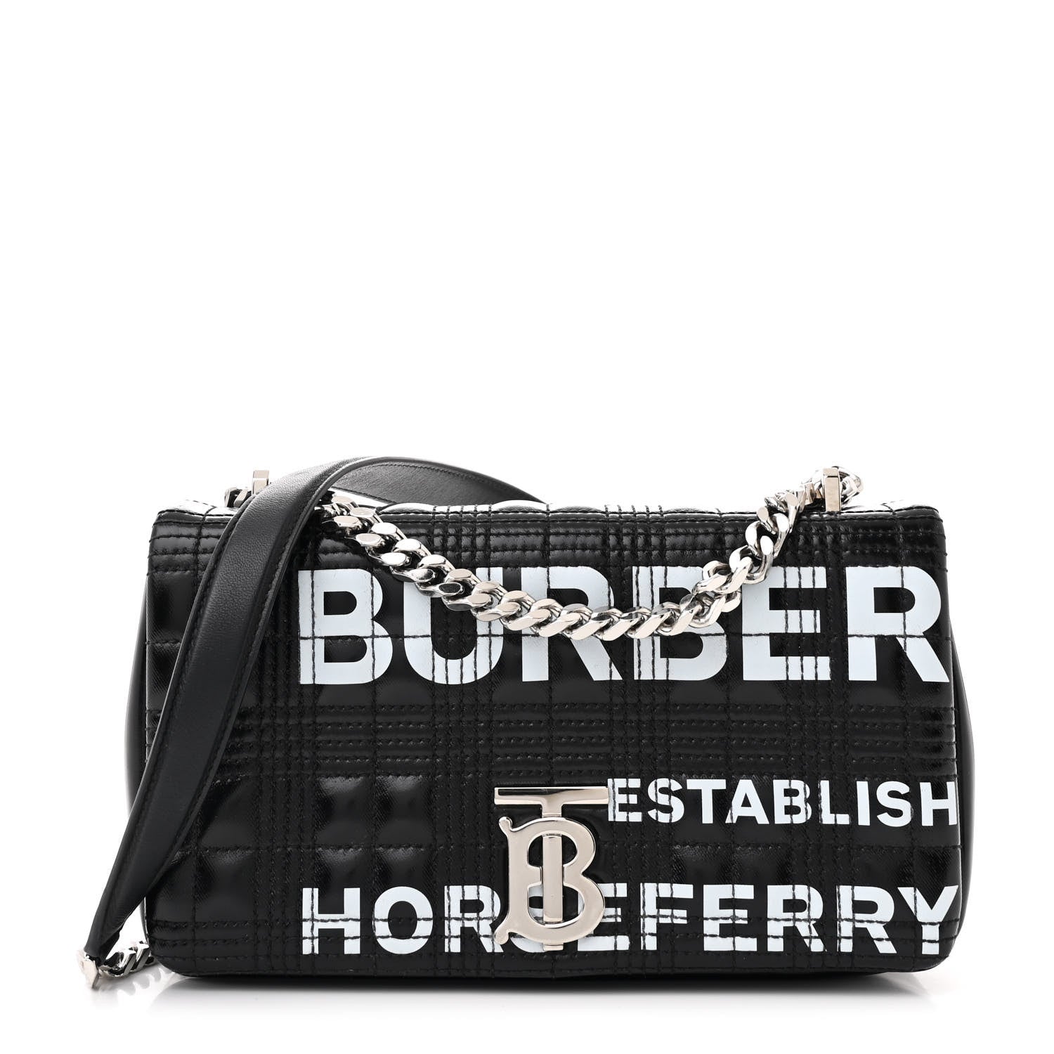 Burberry Patent Quilted Horseferry Print Small Lola Bag Black 1 of 10