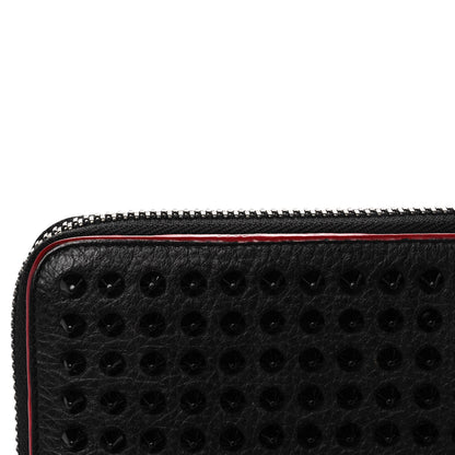 Christian Louboutin Calfskin Panettone Spiked Zip Around Wallet Black 10 of 13