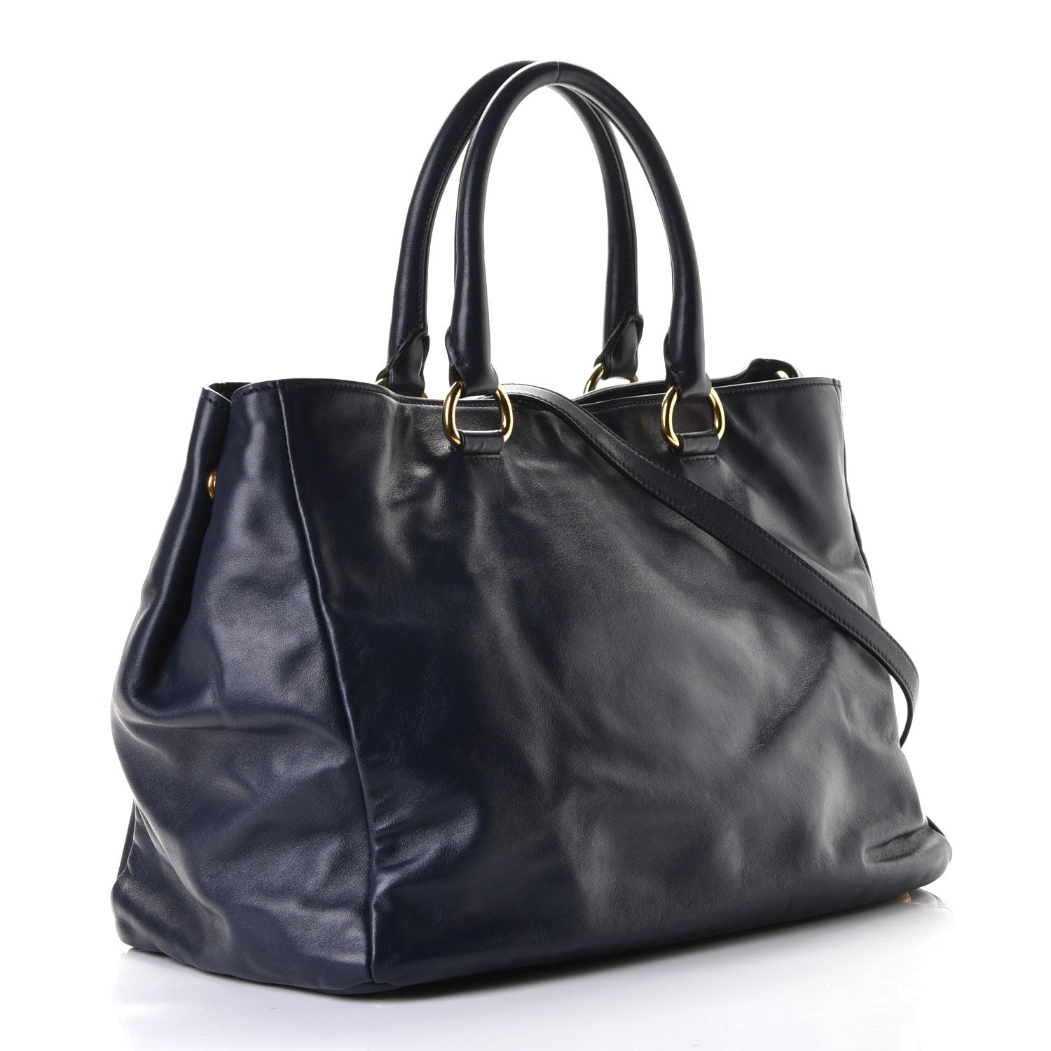 Prada Glace Calfskin Shopping Tote Baltico 2 of 6