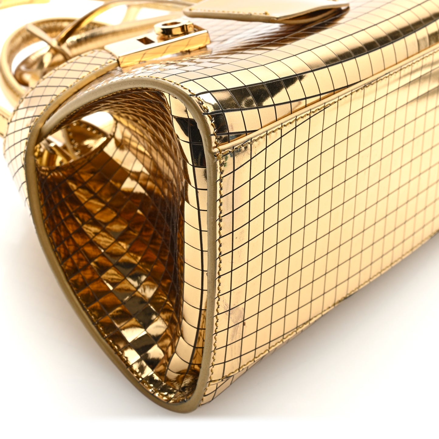 Metallic Calfskin XS Hug Bag Gold