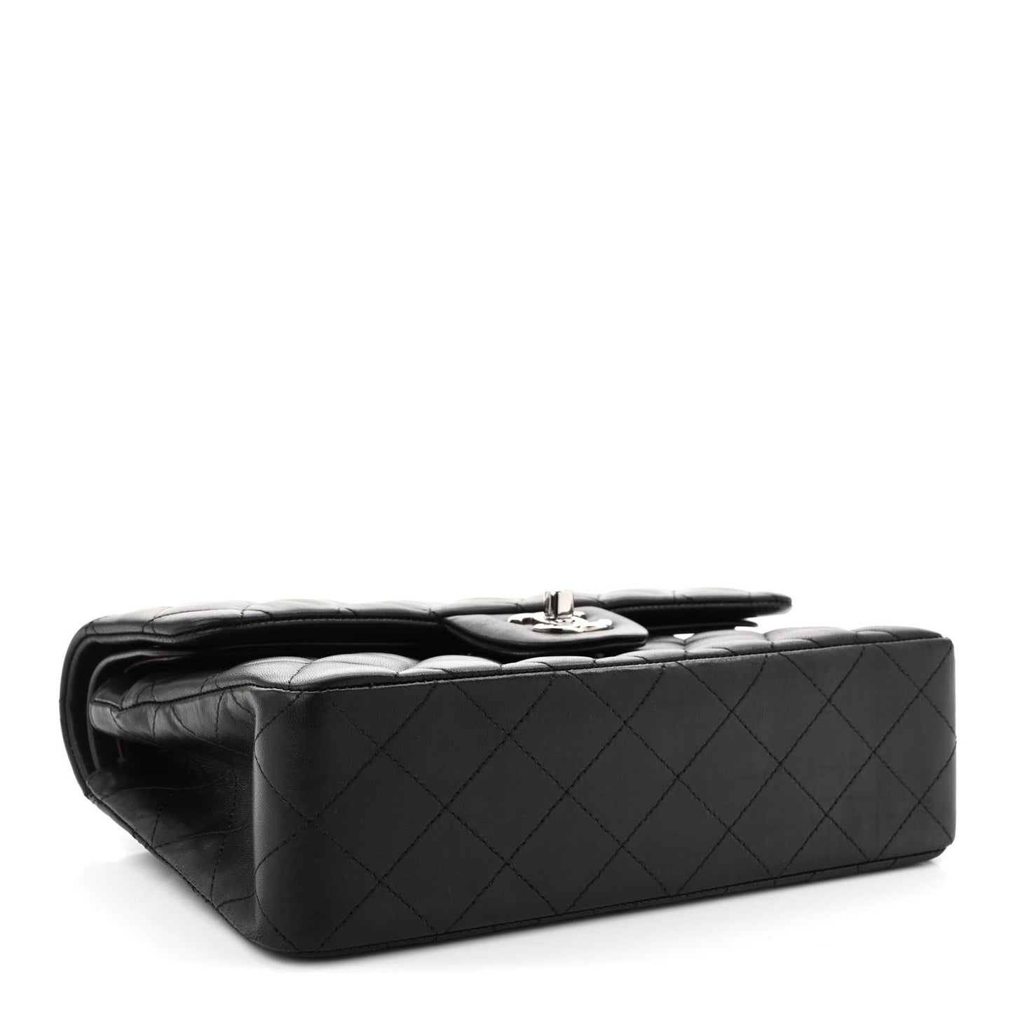 Lambskin Quilted Small Double Flap Black