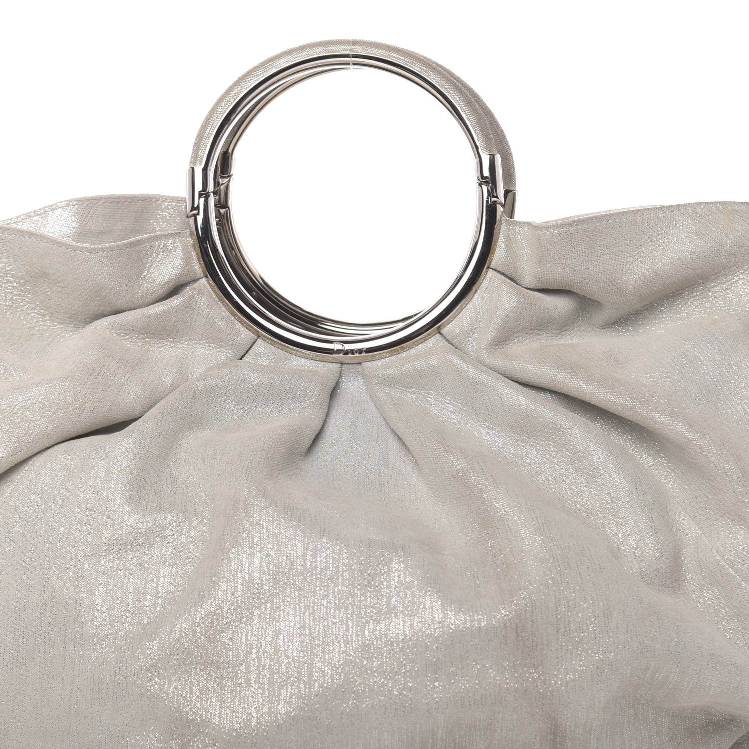 Christian Dior Metallic Canvas Soft Babe Shopping Tote Grey 11 of 17