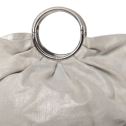 Christian Dior Metallic Canvas Soft Babe Shopping Tote Grey 11 of 17