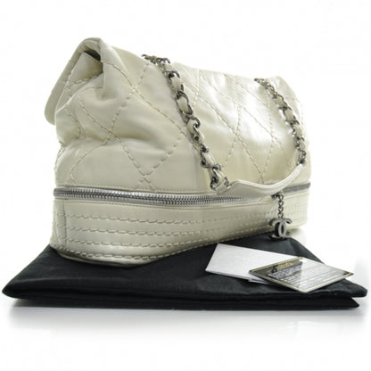 Chanel Calfskin Stitched Large Expandable Flap Bag White 2 of 13