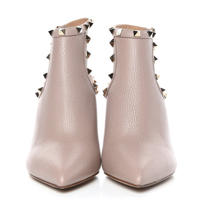 Valentino Garavani Calfskin Rockstud Open Back Ankle Booties 38 Poudre 2 of 9