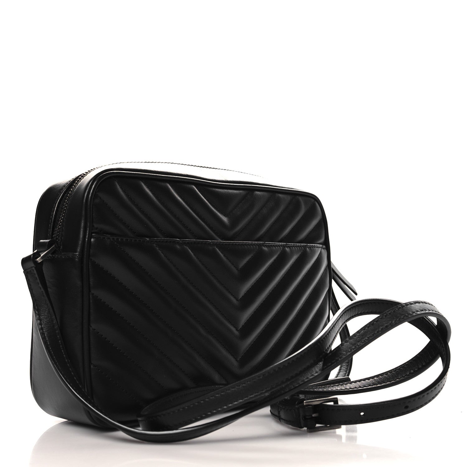 Saint Laurent Calfskin Matelasse Monogram Lou Camera Bag Black 3 of 10