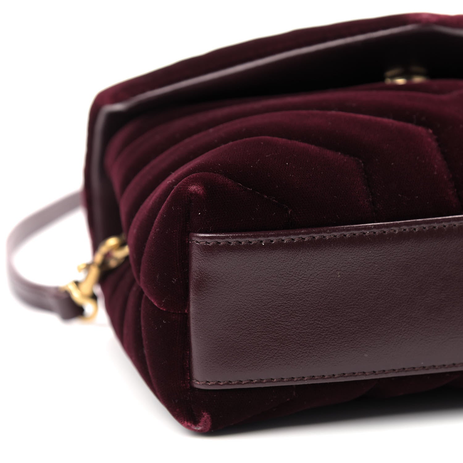 Saint Laurent Velvet Y Quilted Monogram Toy Loulou Crossbody Bag French Burgundy 6 of 9