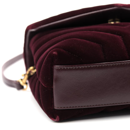 Saint Laurent Velvet Y Quilted Monogram Toy Loulou Crossbody Bag French Burgundy 6 of 9