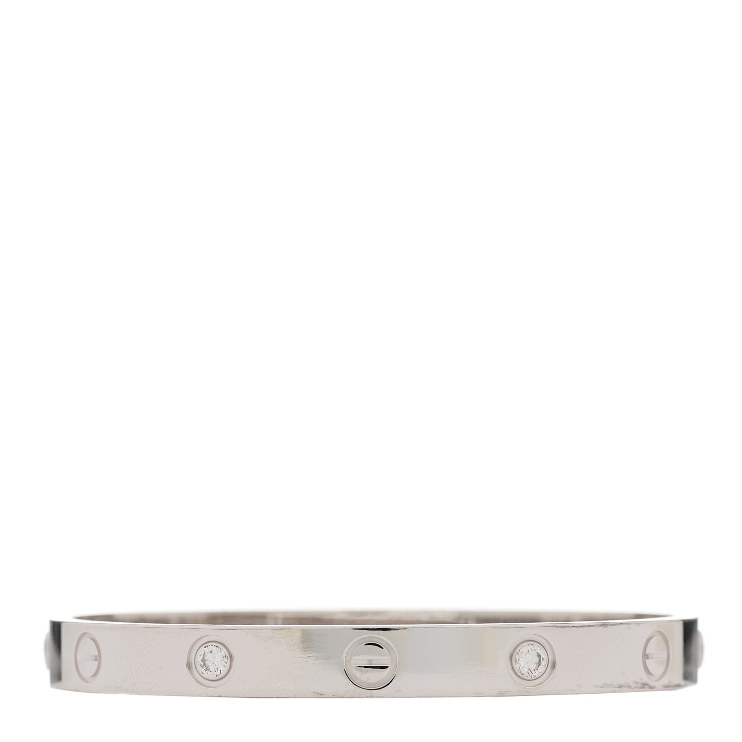 Cartier 18K White Gold 4 Diamond LOVE Bracelet 16 1 of 7