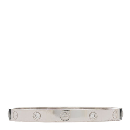 Cartier 18K White Gold 4 Diamond LOVE Bracelet 16 1 of 7