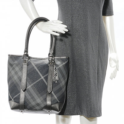 Burberry Leather Shimmer Check Tote 2 of 7