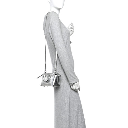 Fendi Rock Millenium Logo Embossed Mini By The Way Top Handle Boston Bag Argento 2 of 10
