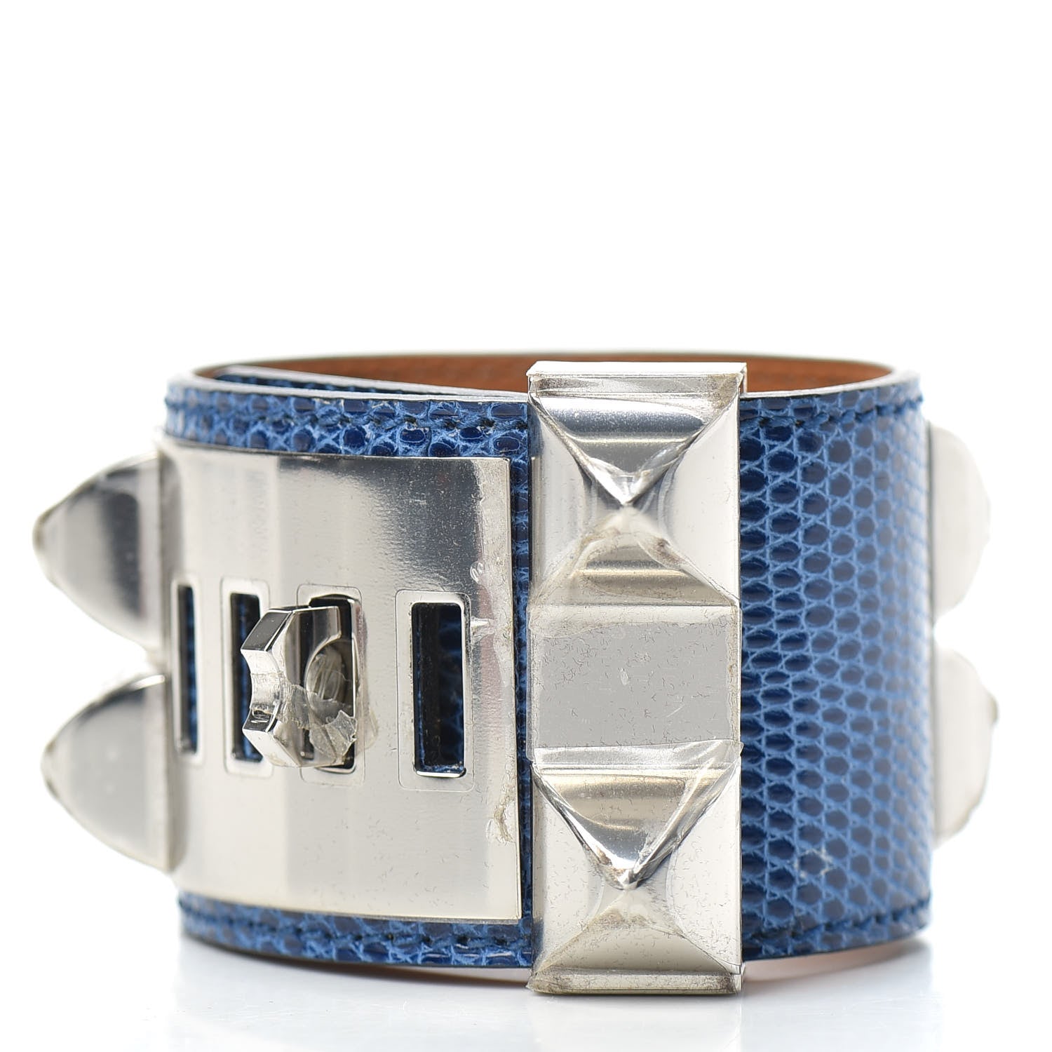 Hermes Lizard Collier De Chien CDC Bracelet T2 Bleu Saphir 3 of 5