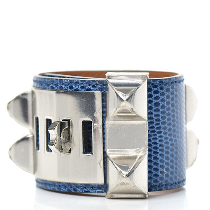 Hermes Lizard Collier De Chien CDC Bracelet T2 Bleu Saphir 3 of 5