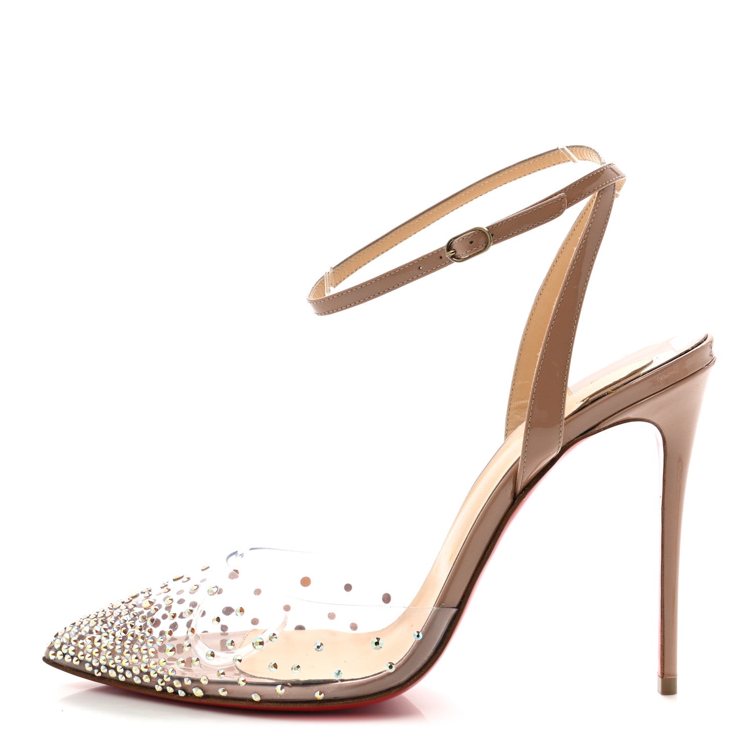 Christian Louboutin PVC Patent Psychic Spikaqueen 100 Pumps 39 Nude 1 of 7