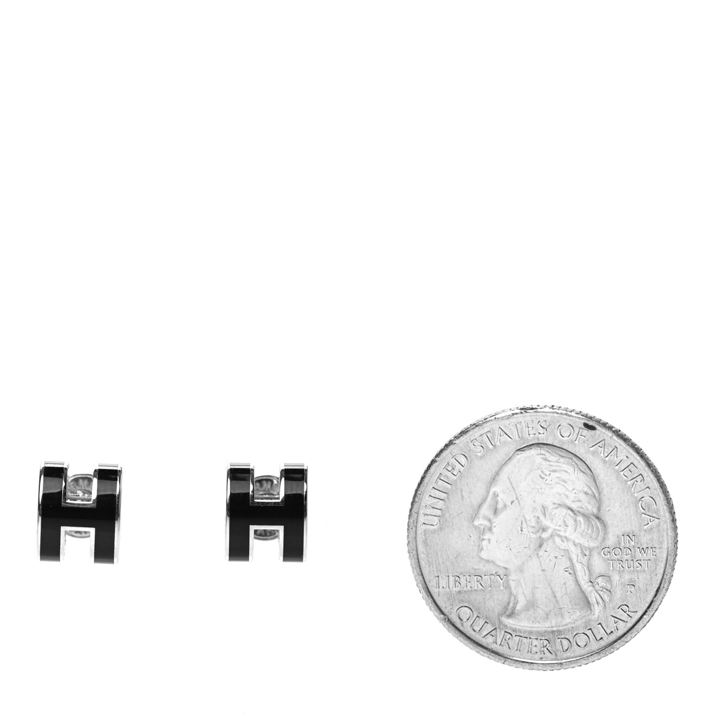Palladium Lacquered Mini Pop H Earrings Black