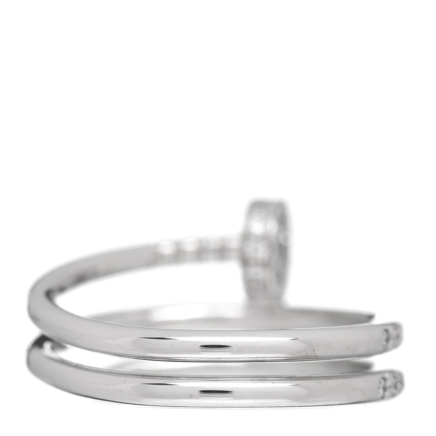 18K White Gold Diamond Double Juste Un Clou Paved Ring 53 6.25