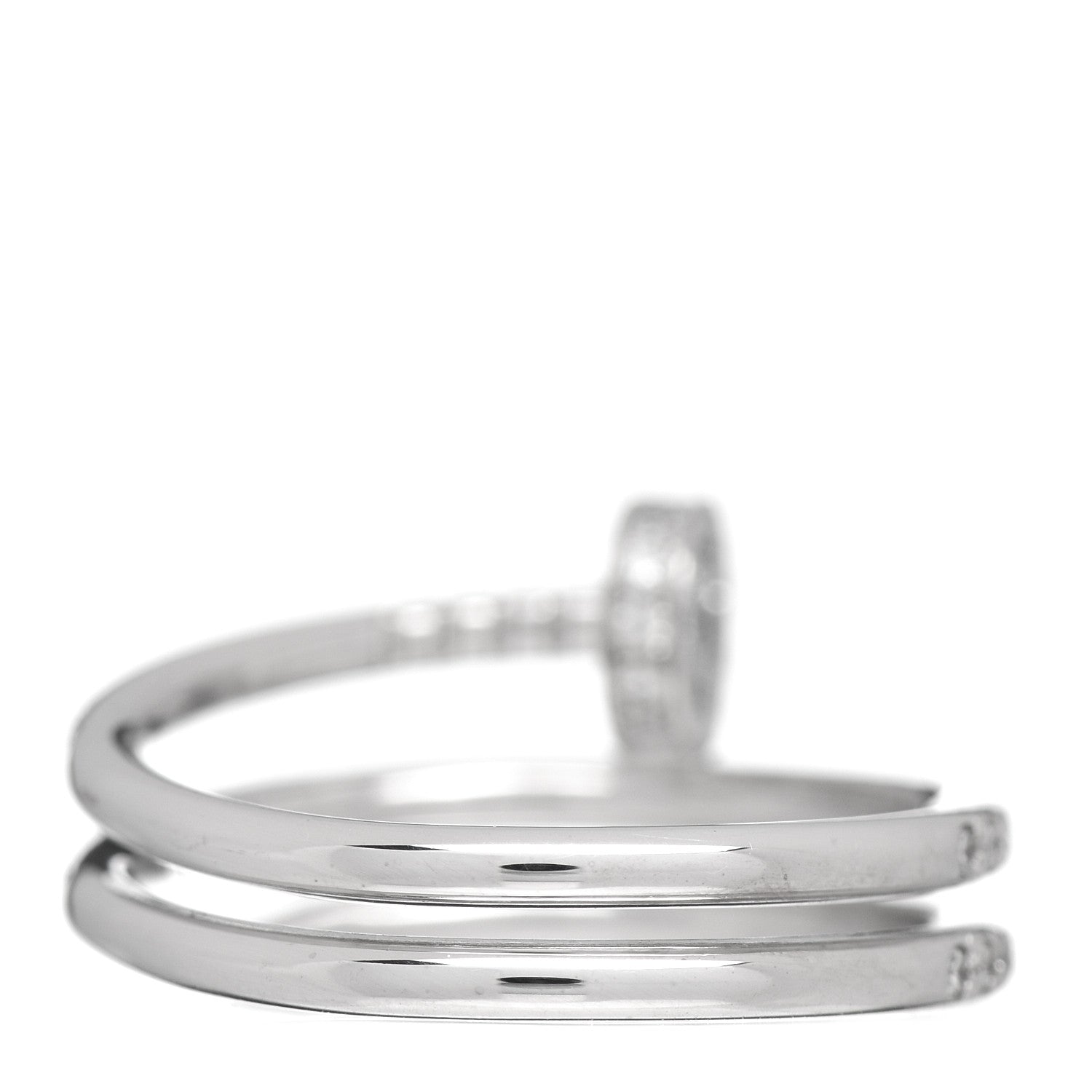 Cartier 18K White Gold Diamond Double Juste Un Clou Paved Ring 53 6.25 3 of 5