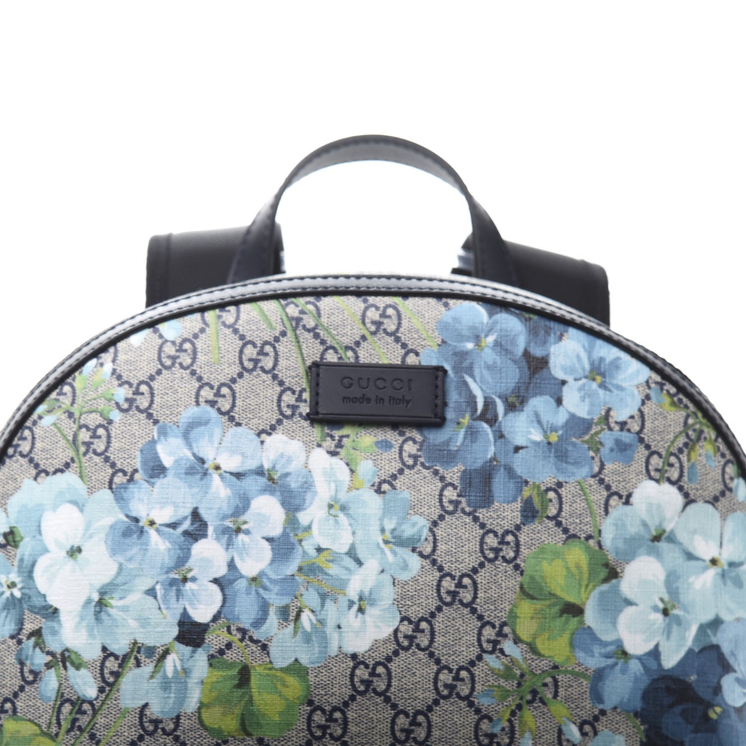 Gucci GG Supreme Monogram Blooms Medium Day Backpack Beige Blue Navy 9 of 9