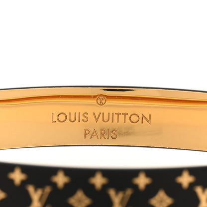 Louis Vuitton Monogram Nanogram Cuff S Black Gold 4 of 7