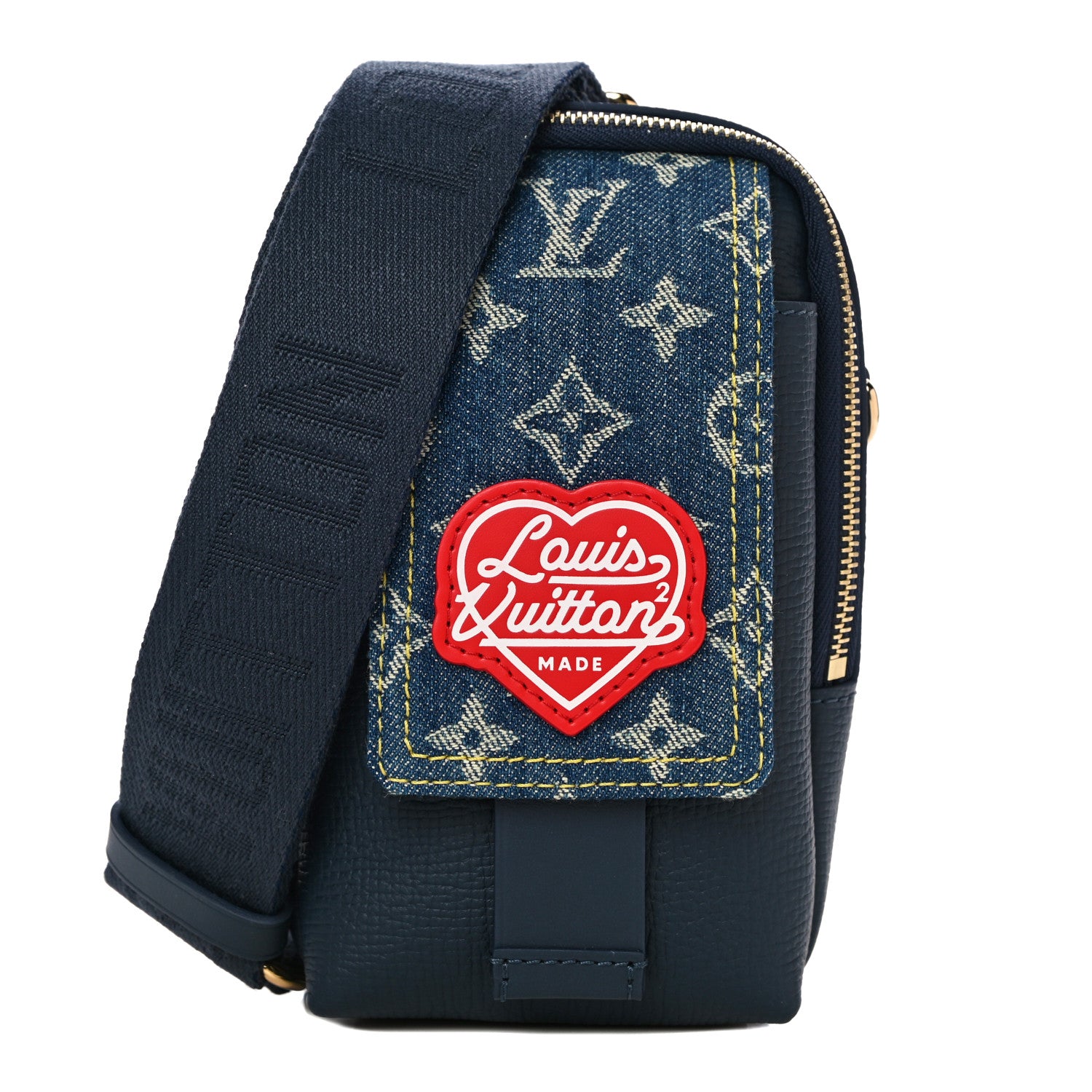 Louis Vuitton X NIGO Denim Monogram Flat Double Phone Pouch 1 of 9