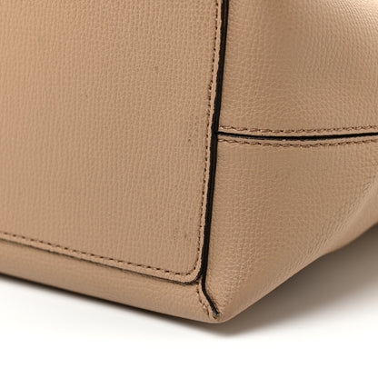 Burberry Grainy Calfskin Haymarket Check Medium Reversible Tote Camel 16 of 24