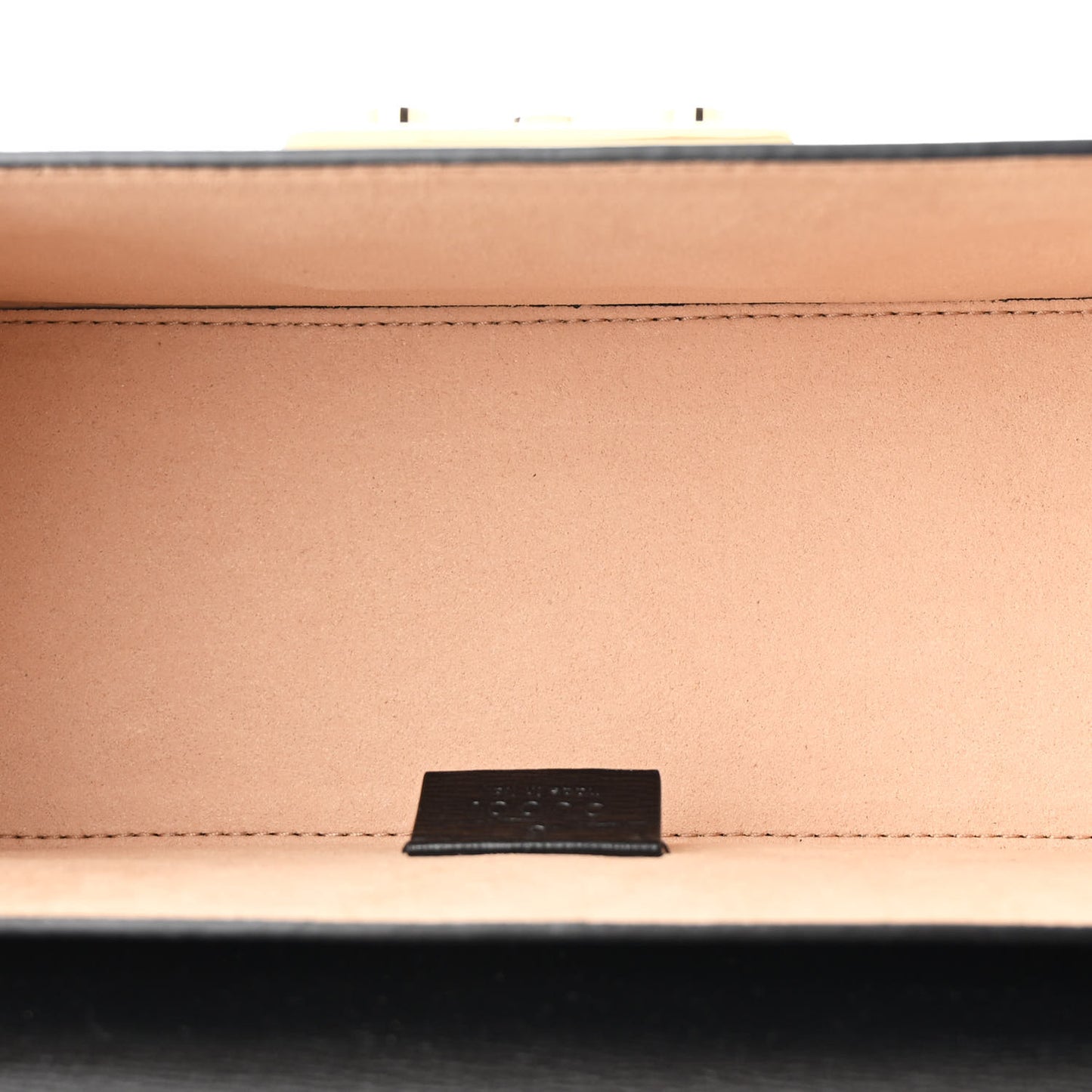 Calfskin Small Padlock Bamboo Shoulder Bag Black