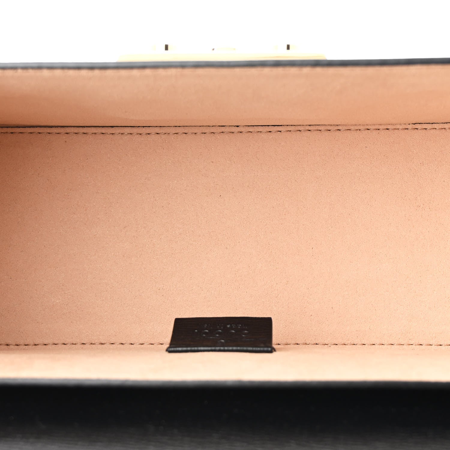 Gucci Calfskin Small Padlock Bamboo Shoulder Bag Black 5 of 12