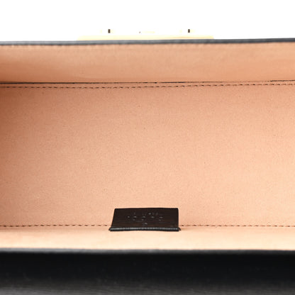 Gucci Calfskin Small Padlock Bamboo Shoulder Bag Black 5 of 12