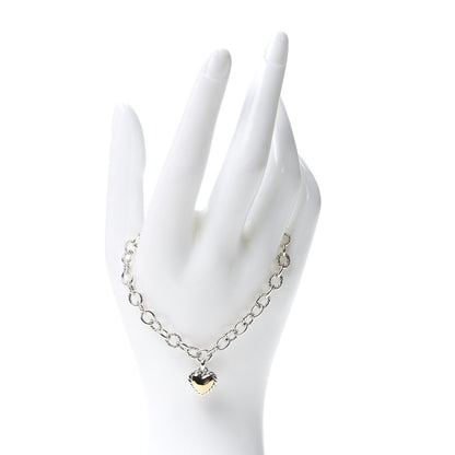 David Yurman Sterling Silver 18K Yellow Gold Cable Cookie Classic Heart Charm Bracelet 2 of 5